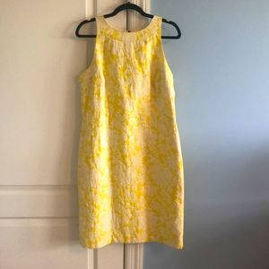 Ann Taylor yellow and white sleeveless dress